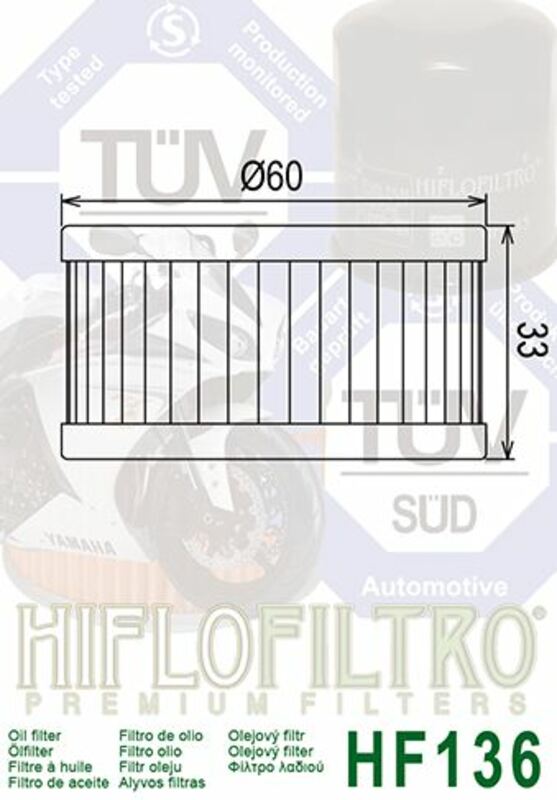 HF136 FILTRO OLIO HIFLOFILTRO