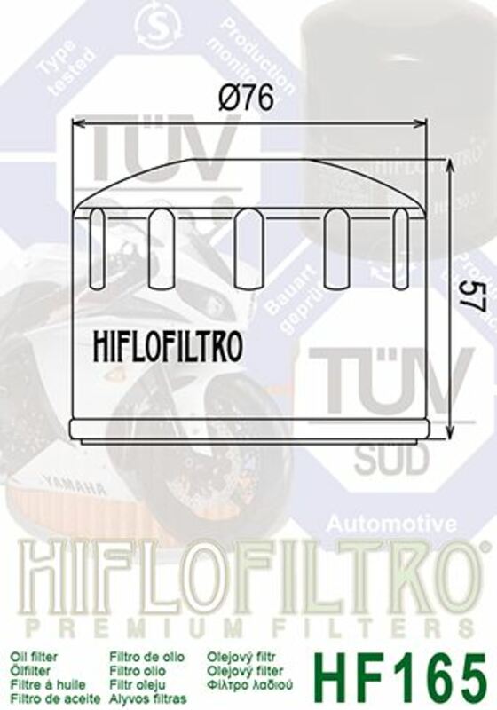HF165 FILTRO OLIO HIFLOFILTRO