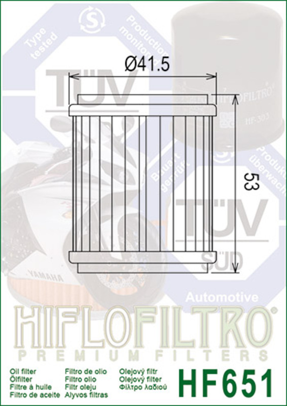 HF651 FILTRO OLIO HIFLOFILTRO