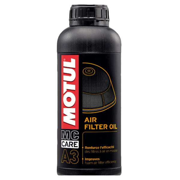 MOTUL AIR FILTER OIL è un lubrificante specificatamente sviluppato per la manutenzione di filtri aria in schiuma di moto fuoristrada e quad. 
